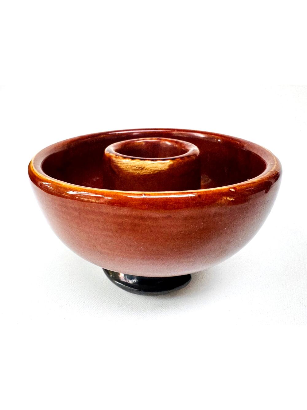Vintage Brown Glazed Ceramic Electrical Insulator Bowl Form by Thomas